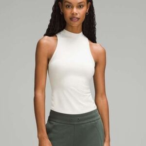 Lululemon Wundermost Ultra-Soft Nulu Mock Neck Tank Top In Bone